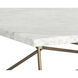Skyy 55 X 31.5 inch White / Antique Brass Coffee Table